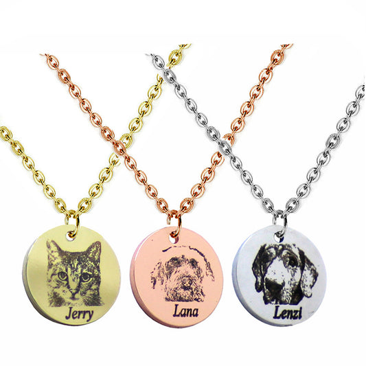 Custom Pet Portrait Necklace | Personalized Photo Pendant